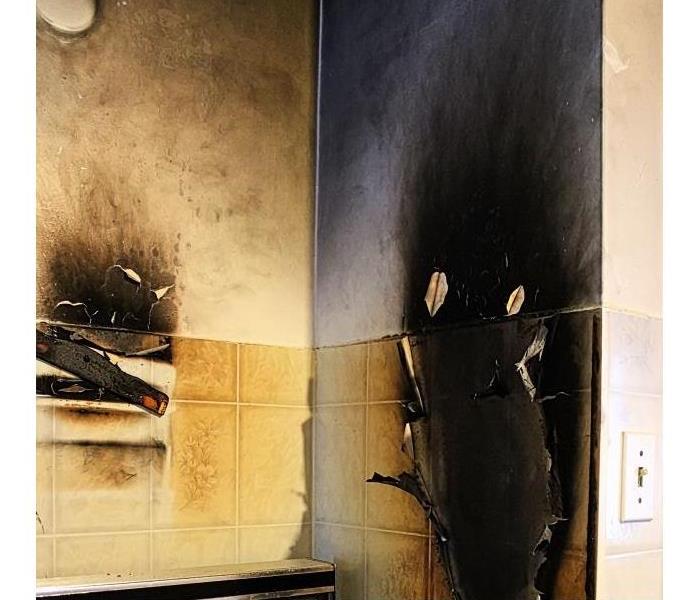 fire damage wall in kitchen
